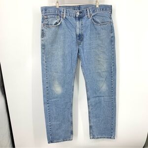 Levis Men 38 x 30 Jeans 505 Regular Fit Straight Leg Light Wash Pants Cotton